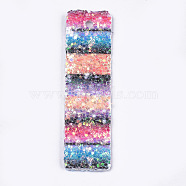 PU Leather Big Pendants, with Sequins, Rectangle, Colorful, 60x15x2mm, Hole: 3mm(X-FIND-S299-20C)