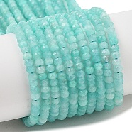 Natural Amazonite Beads Strands, Faceted, Rondelle, 3x2mm, Hole: 0.5mm, about 189~191pcs/strand, 15.35''(39cm)(G-K376-B01-01)