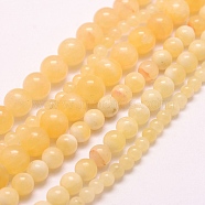 Natural Honey Jade Beads Strands, Round, 400x7mm, Hole: 1mm, about 95pcs/strand, 15.75 inch(40cm).(G-E380-05-7mm)