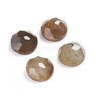 Natural Labradorite Cabochons, Half Round/Dome, Faceted, 7~8x3.5mm(G-F680-G05)
