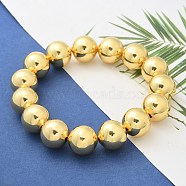 Brass Beaded Sretch Bracelets for Women, Long-Lasting Plated, Golden, Inner Diameter: 2-3/8 inch(6cm)(BJEW-G736-13G)