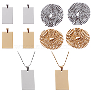 Unicraftale DIY 304 Stainless Steel Necklace Making Kits, Including Ball Chains & Stamping Blank Tag Pendants, Golden & Stainless Steel Color, Ball Chain: 23.6 inch(60cm), 1.5mm, 4pcs/box(DIY-UN0001-97)