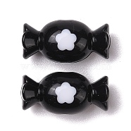 Two-tone Acrylic Beads, Candy, Flower, Black, 9.5x20x10mm, Hole: 2.5mm, 490pc/500g(OACR-U003-13)