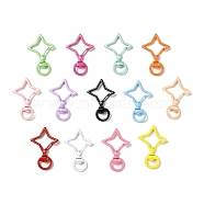 Spray Painted Alloy Swivel Clasps, Star, Mixed Color, 39x26x3mm, Hole: 6x9.5mm(FIND-L016-01)