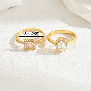 Luxurious Sparkling Zircon Square Ring Set for Couples Wedding Jewelry.(WZ9023-1)
