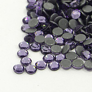 Glass Hotfix Rhinestone, Grade AA, Flat Back & Faceted, Half Round, Tanzanite, SS30, 6.3~6.5mm, about 288pcs/bag(RGLA-A019-SS30-539)