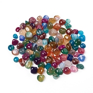 Natural Agate Beads, No Hole/Undrilled, Tumbled Stone, Vase Filler Gems, Dyed & Heated, Nuggets, 6~13mm, about 610pcs/1000g(G-L476-15)