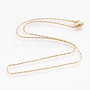 304 Stainless Steel Coreana Chain Necklaces, with Lobster Claw Clasps, Golden, 16.5 inch(42cm), 0.9mm(NJEW-G313-22G)
