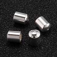Brass Cord Ends, End Caps Long-Lasting Plated, 925 Sterling Silver Plated, 5x4mm, Inner Diameter: 3mm(KK-H759-34D-S)