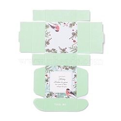 Creative Folding Wedding Candy Cardboard Box, Small Paper Gift Boxes, for Handmade Soap and Trinkets, Bird Pattern, 7.7x7.6x3.1cm, Unfold: 24x20x0.05cm(CON-I011-01G)