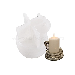 DIY Cobra Snake Candle Holder Silicone Molds, Resin Cement Plaster Casting Molds, White, 7.4x6.5cm(SNAK-PW0001-10)