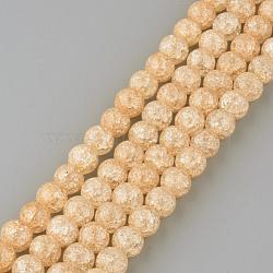 Synthetic Crackle Quartz Beads Strands, Round, Dyed, Saddle Brown, 8mm, Hole: 1mm, about 50pcs/strand, 15.7 inch(GLAA-S134-8mm-07)