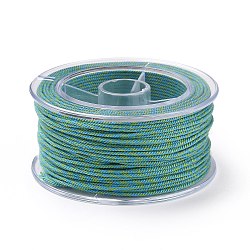 Macrame Cotton Cord, Braided Rope, with Plastic Reel, for Wall Hanging, Crafts, Gift Wrapping, Deep Sky Blue, 1.2mm, about 26.25 Yards(24m)/Roll(OCOR-H110-01B-10)