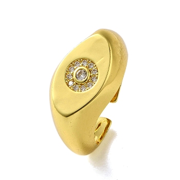 Brass with Cubic Zirconia Rings, Real 18K Gold Plated, Eye, Inner Diameter: 18mm