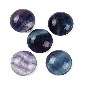 Natural Colorful Fluorite Cabochons, Half Round/Dome, 20x6.5mm