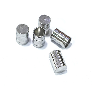 Tarnish Resistant 304 Stainless Steel Cord End Caps, Column, Stainless Steel Color, 7x5mm, Hole: 4mm