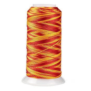 Segment Dyed Round Polyester Sewing Thread, for Hand & Machine Sewing, Tassel Embroidery, Orange, 3-Ply 0.2mm, about 1000m/roll