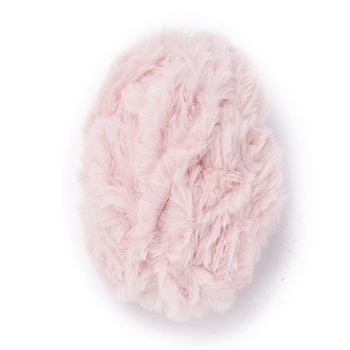 Polyester & Nylon Yarn, Imitation Fur Mink Wool, for DIY Knitting Soft Coat Scarf, Lavender Blush, 4.5mm