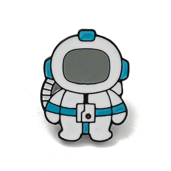 Black Alloy Brooches, Enamel Pins, for Backpack Cloth, Spaceman, 24.5x20x2mm