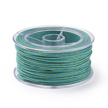 Macrame Cotton Cord, Braided Rope, with Plastic Reel, for Wall Hanging, Crafts, Gift Wrapping, Deep Sky Blue, 1.2mm, about 26.25 Yards(24m)/Roll