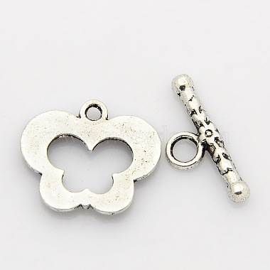 Tibetan Style Alloy Butterfly Toggle Clasps(PALLOY-J471-28AS)-2