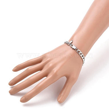 Bracelets de chaîne à maillons cubains en acier inoxydable à la mode pour femmes(X-BJEW-JB05657-01)-5