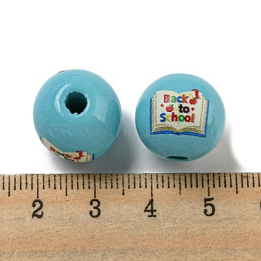 Printed Wood European Beads(WOOD-L020-D16)-3