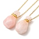 Openable Faceted Natural & Synthetic Mixed Stone Perfume Bottle Pendant Necklaces for Women(NJEW-F296-02G)-2