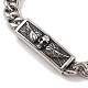 304 Stainless Steel Viking Rectangle with Skull Link Chain Bracelets for Men(BJEW-B096-49B)-2