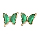 Brass Pave Faceted Glass Connector Charms(FIND-Z020-04K)-1