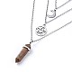 Bullet Natural & Synthetic Gemstone Pendant Tiered Necklaces(NJEW-JN02457)-3
