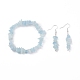 Natural Aquamarine Chips Beaded Jewelry Set(SJEW-JS01232-07)-1