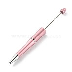 Plastic Beadable Pens, Press Ball Point Pens, for DIY Pen Decoration, Pink, 146x10.5mm(AJEW-WH0258-664D)
