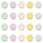25Pcs 5 Colors Translucent Resin Cabochons, with Enamel, Cat Paw Print, Mixed Color, 12.5~1
x13x6mm, 5pcs/color(RESI-YW0004-90)