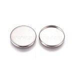 Tarnish Resistant 304 Stainless Steel Plain Edge Bezel Cups, Cabochon Settings, Flat Round, Stainless Steel Color, Tray: 18mm, 19.5x1.5mm(STAS-E460-10P-18mm)