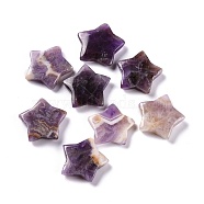 Natural Amethyst Beads, No Hole/Undrilled, for Wire Wrapped Pendant Making, Star, 26x28x5.5mm(G-M379-43)