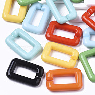 Opaque Acrylic Linking Rings, Quick Link Connectors, For Jewelry Cross Chains Making, Rectangle, Mixed Color, 30x20x6mm, Inner Diameter: 8x18mm, about 210pcs/500g(SACR-R248-03)