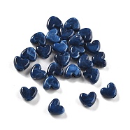 50Pcs Acrylic Beads, Imitation Gemstone Beads, Heart, Dark Blue, 6.5x8x3.5mm, Hole: 1.6mm(OACR-S044-01B)