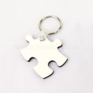 Sublimation Blanks Keychains, MDF Board Heat Transfer Keyring, for Heat Press, Puzzle, Platinum, White, 7x5cm(KEYC-WH0018-21)