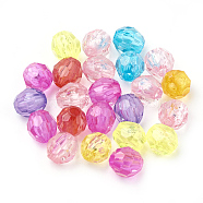 Transparent Acrylic Beads, Faceted, Oval, Mixed Color, 8x7.5mm, Hole: 2mm, about 2775pcs/500g(MACR-S296-35A)