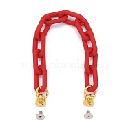 Rubberized Style Acrylic Cable Chain Phone Case Chain, with Brass Screw nut and Iron Screws, for DIY Phone Case Decoration, Red, 16.5cm(HJEW-JM00492-03)
