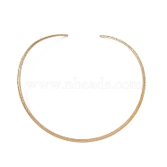 304 Stainless Steel Textured Wire Necklace Making, Rigid Necklaces, Minimalist Choker, Cuff Collar, Golden, 3.5mm, Inner Diameter: 5-3/8 inch(137.5mm)(STAS-B036-02G)