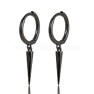 S925 Sterling Silver Cone Rivet Hoop Earrings High-end Ear Jewelry, Black, 20x13mm(YU5340-5)