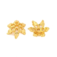 Rack Plating Brass Bead Caps, Flower, Cadmium Free & Lead Free, Long-Lasting Plated, Real 18K Gold Plated, 11.5x4mm, Hole: 1.6mm(KK-Z070-33G)