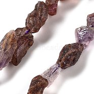 Raw Rough Natural Purple Lodolite Quartz Beads Strands, Nuggets, 8.5~13.5x6.5~9x5~7mm, Hole: 0.9mm, about 18~21pcs/strand, 7.28''~7.87''(18.5~20cm)(G-P528-B06-02)