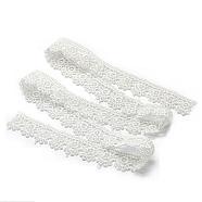 Lace Trim Nylon Ribbon for Jewelry Making, White, 5/8 inch(16mm), about 15yards/roll(13.716m/roll)(ORIB-F001-27)