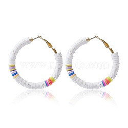Colorful Clay Hoop Earrings(JQ3310-10)