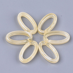 Acrylic Linking Rings, Quick Link Connectors, For Jewelry Chains Making, Imitation Gemstone Style, Oval, Wheat, 35x19.5x6mm, Hole: 25.5x10mm, about 235pcs/500g(OACR-S021-21E)