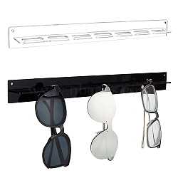 2 Sets 2 Colors Acrylic Sunglasses Organizer Holder, Wall-mounted Eyeglasses Storage Rack Hanging Holders, Black and Clear, Finish Product: 380x28x35mm, 1 Set/color(AJEW-GA0006-41)