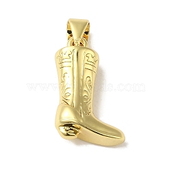 Rack Plating Brass Beads, Cadmium Free & Lead Free, Long-Lasting Plated, Boot, Real 18K Gold Plated, 18x11x5.5mm, Hole: 3x3mm(KK-P272-04G)